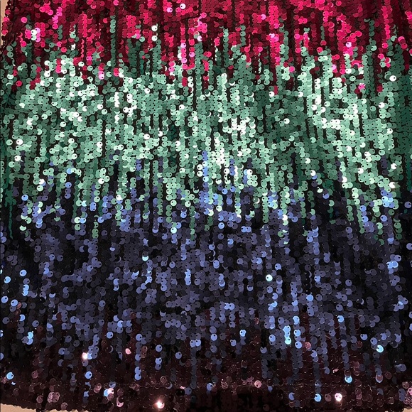Multi color sequin dress. Pink and shades of blue/purple. - Picture 3 of 3